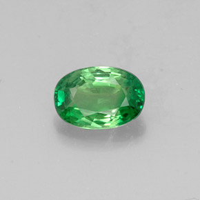 Grenat Tsavorite Vert chrome naturelle Coupe ovale, 0.62 ct, VS
