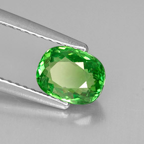 Grenat Tsavorite Vert chrome naturelle Coupe coussin, 1.25 ct, VVS-VS