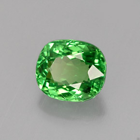 Grenat Tsavorite Vert chrome naturelle Coupe coussin, 1.20 ct, VVS-VS