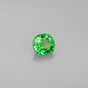 Grenat tsavorite vert naturelle coupe coussin, 0,46 ct, VS-SI