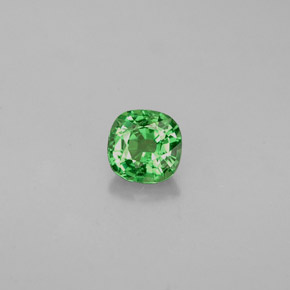 Grenat tsavorite vert naturelle coupe coussin, 0,48 ct, VS