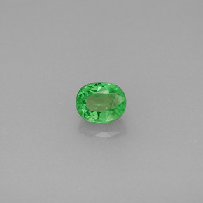 Grenat tsavorite vert naturelle coupe ovale, 0,48 ct, VS