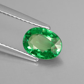 Grenat tsavorite vert naturelle coupe ovale, 1,07 ct, VVS
