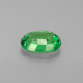 Grenat tsavorite vert naturelle coupe ovale, 1,07 ct, VVS
