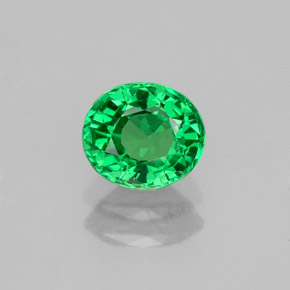 Grenat tsavorite vert naturelle coupe ovale, 1,06 ct, VS