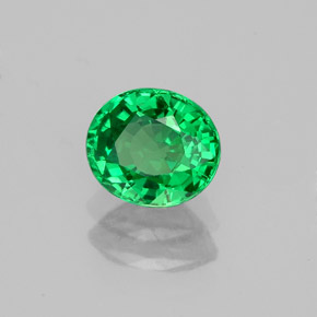 Grenat tsavorite vert naturelle coupe ovale, 1,06 ct, VS