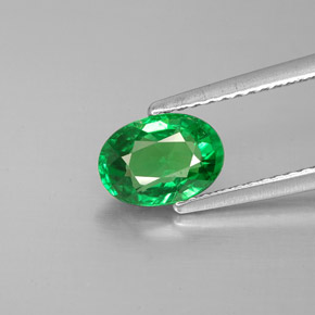 Grenat Tsavorite Vert chrome naturelle Coupe ovale, 1.37 ct, VS