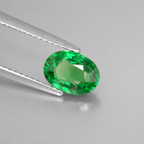 Grenat Tsavorite Vert chrome naturelle Coupe ovale, 1.37 ct, VS