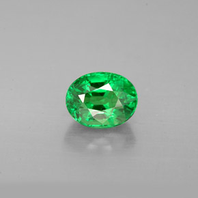 Grenat tsavorite vert naturelle coupe ovale, 1,24 ct, VS