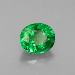 Grenat Tsavorite Vert chrome naturelle Coupe ovale, 1.09 ct, VS