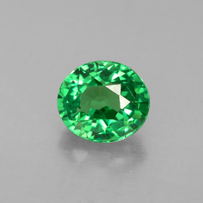 Grenat tsavorite vert naturelle coupe ovale, 1,00 ct, VVS-VS