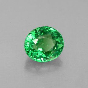 Grenat tsavorite vert naturelle coupe ovale, 1,00 ct, VVS-VS