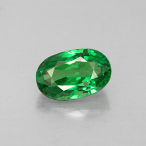 Grenat tsavorite vert naturelle coupe ovale, 1,20 ct, VS