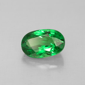 Grenat tsavorite vert naturelle coupe ovale, 1,20 ct, VS