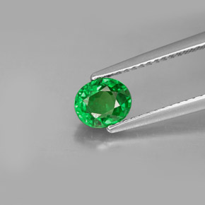 Grenat Tsavorite Vert chrome naturelle Coupe ovale, 1.03 ct, VS