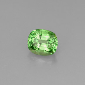 Grenat tsavorite vert naturelle coupe coussin, 0,88 ct, VS