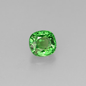 Grenat tsavorite vert naturelle coupe coussin, 0,76 ct, VS