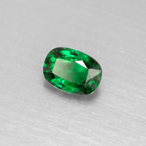Grenat tsavorite vert naturelle coupe coussin, 0,51 ct, VS