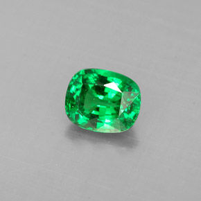 Grenat Tsavorite Vert chrome naturelle Coupe coussin, 0.59 ct, VS