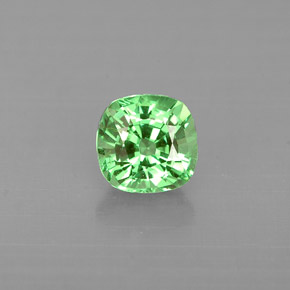 Grenat tsavorite vert naturelle coupe coussin, 0,54 ct, VS