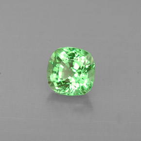 Grenat tsavorite vert naturelle coupe coussin, 0,54 ct, VS