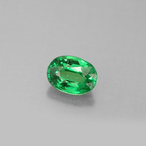 Grenat tsavorite vert naturelle coupe ovale, 1,14 ct, VVS-VS