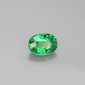 Grenat tsavorite vert naturelle coupe ovale, 1,14 ct, VVS-VS