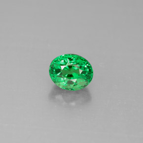 Grenat tsavorite vert naturelle coupe ovale, 1,10 ct, VS