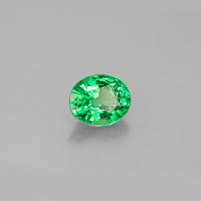 Grenat tsavorite vert naturelle coupe ovale, 1,06 ct, VS
