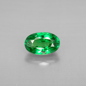 Grenat Tsavorite Vert chrome naturelle Coupe ovale, 1.40 ct, VS
