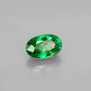Grenat Tsavorite Vert chrome naturelle Coupe ovale, 1.40 ct, VS
