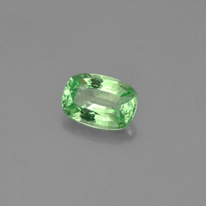 Grenat tsavorite vert naturelle coupe coussin, 0,48 ct, VVS-VS