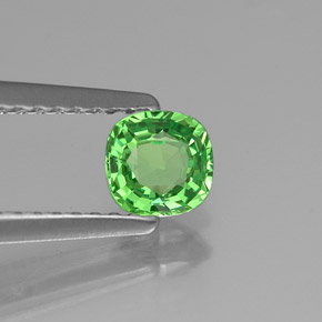 Grenat tsavorite vert naturelle coupe coussin, 0,48 ct, VVS-VS