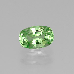 Grenat tsavorite vert naturelle coupe coussin, 0,54 ct, VVS-VS