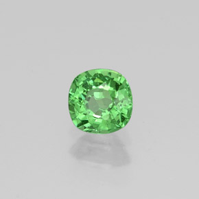 Grenat tsavorite vert naturelle coupe coussin, 0,48 ct, VS