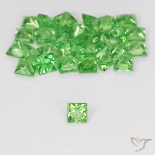2.41ctw Naturel Vert clair Grenat Tsavorite, Carré, VVS-VS