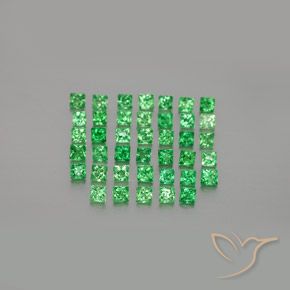 1.68ctw Naturel Vert moyen Grenat Tsavorite, Carré, VVS-VS