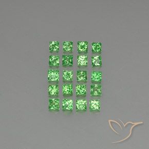 1.78ctw Naturel Vert clair Grenat Tsavorite, Carré, VVS-VS