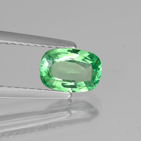 Grenat tsavorite vert naturelle coupe coussin, 0,84 ct, VVS-VS