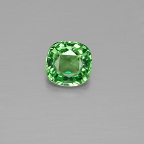 Grenat tsavorite vert naturelle coupe coussin, 0,48 ct, VVS-VS