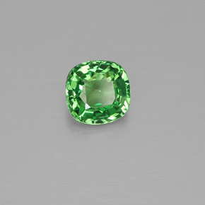 Grenat tsavorite vert naturelle coupe coussin, 0,48 ct, VVS-VS