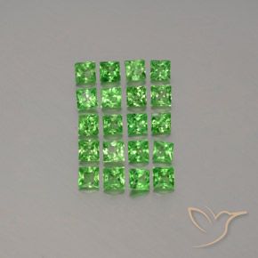 1.34ctw Naturel Vert éclatant Grenat Tsavorite, Carré, VVS-VS