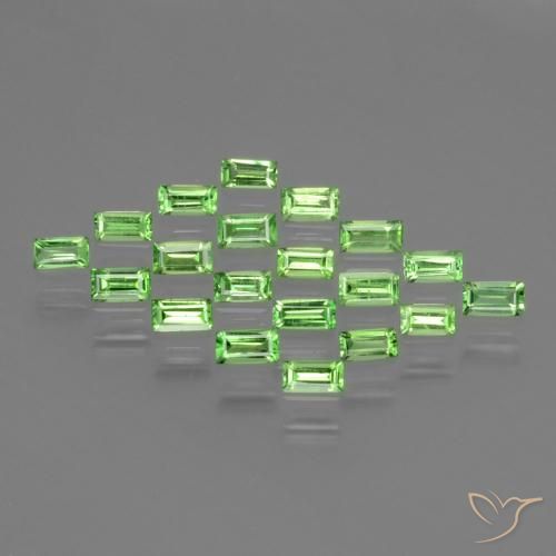 1.18ctw Naturel Vert éclatant Grenat Tsavorite, Baquette, VS