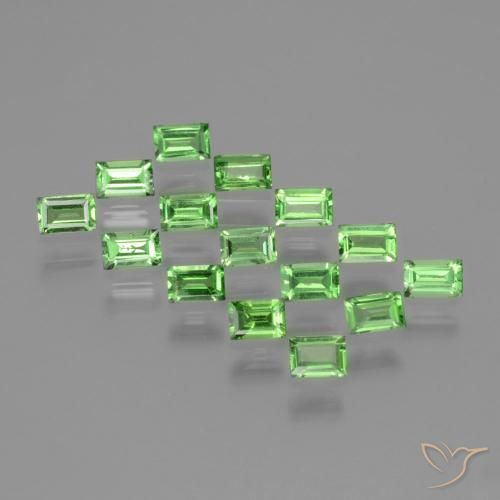 1.48ctw Naturel Vert éclatant Grenat Tsavorite, Baquette, VS