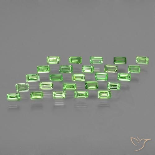 1.62ctw Naturel Vert éclatant Grenat Tsavorite, Baquette, VS