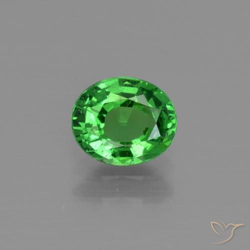 Grenat tsavorite vert naturelle coupe ovale, 1,00 ct, VS