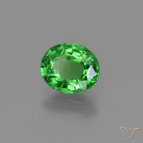 Grenat tsavorite vert naturelle coupe ovale, 1,00 ct, VS