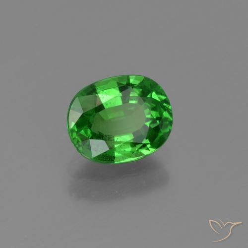 Grenat Tsavorite Vert Électrique naturelle ovale, 1.10 ct, VS