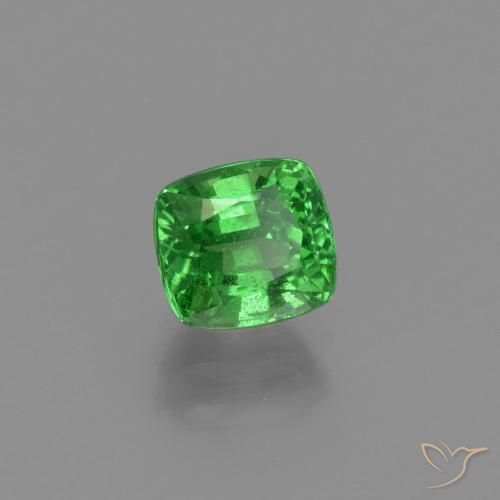 Grenat Tsavorite Vert Électrique naturelle Coussin, 1.18 ct, VS-SI