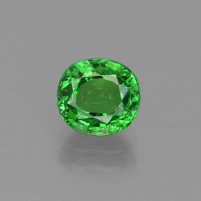 Grenat tsavorite vert naturelle coupe ovale, 1,51 ct, VS-SI